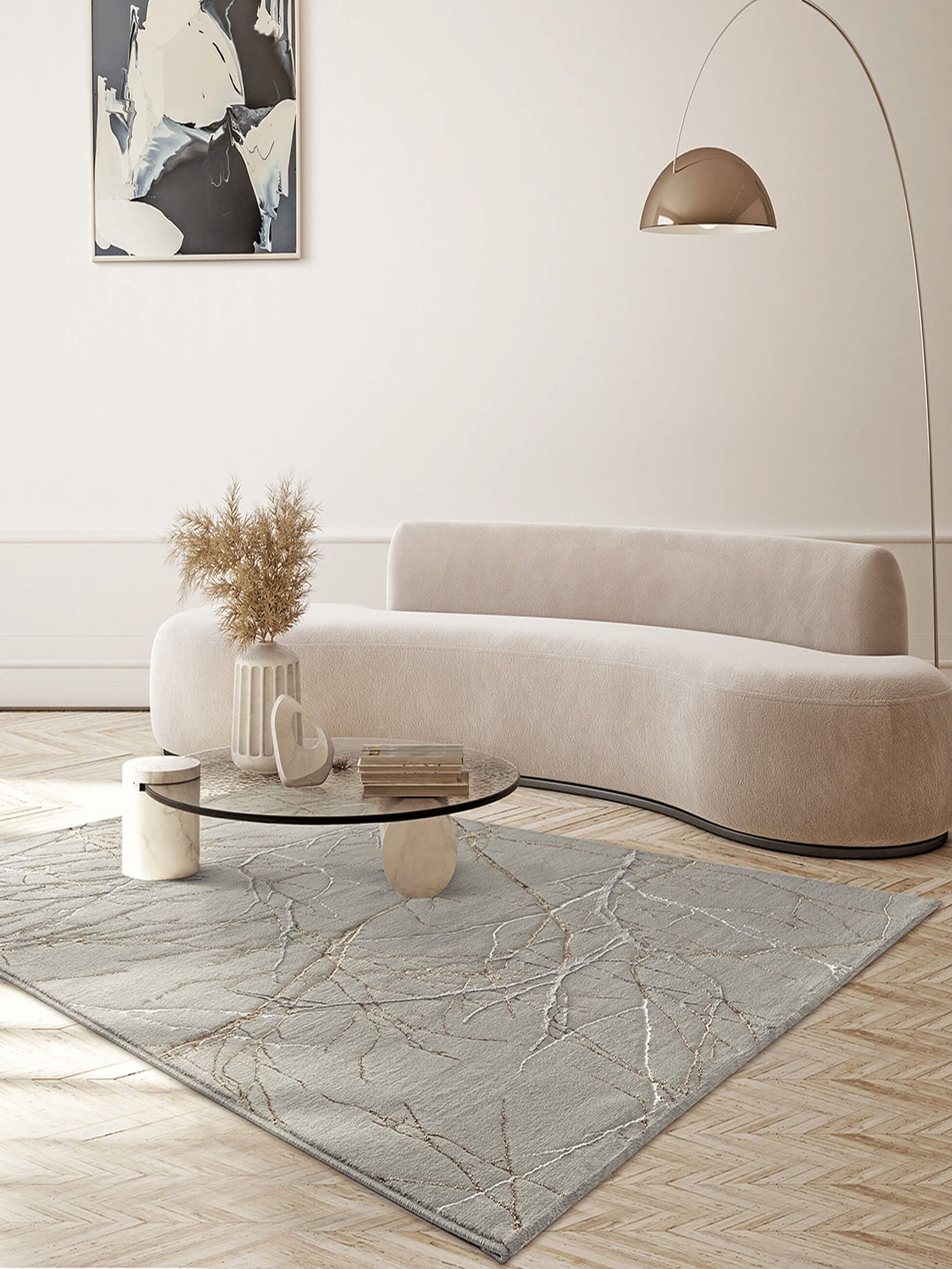 Mila Moderner Teppich fürs Wohnzimmer – Elegant Glänzender Kurzflor, Robust & Pflegeleicht, Oeko-Tex Zertifiziert